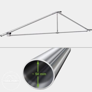 Намет для заходів Festzelt XXL: білий павільйон 5x10 м, висота 2,6 м, матеріал PVC, водонепроникний