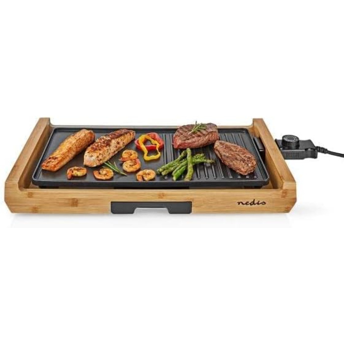 Настільний гриль Nedis FCBG100FBK43 Teppanyaki, алюміній