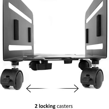 Підставка для комп'ютера Maclean MC-851 на колесах, мобільна, чорна, до 10 кг, 260 x 119/209 x 128 мм