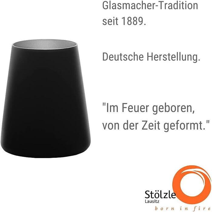 Набір келихів 380 мл, 6 штук, чорний/сріблястий Power Stölzle Lausitz