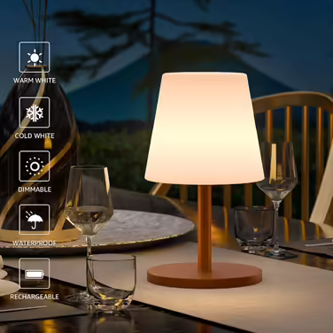 FUYO LED акумуляторна настільна лампа для вулиці, 8 кольорів, димірується, бездротова, портативна, нічник з кольоровою зміною для саду, спальні, кемпінгу, декору на Великдень