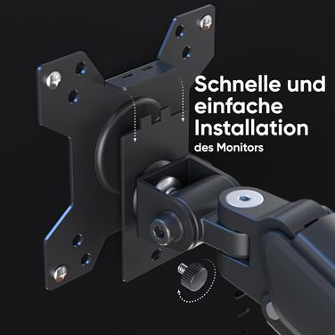 Кріплення для монітора ONKRON G45-B: регульована підставка для монітора 13-32 дюймів, до 8 кг, VESA 75x75-100x100, чорний