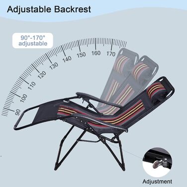 Розкішне крісло-шезлонг для саду та балкону, широке (72 см), з підстаканником та подушкою (2 шт.)