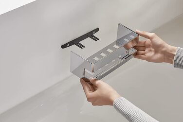 Губчаста кошик Emco System2, для розточування, високоякісна металева душова полиця, хромована душова корзина для банних приладдя (знімна ,одиночна, знімна)