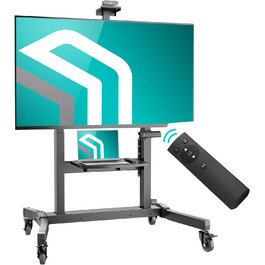 ONKRON Телевізійна тумба на колесах для телевізорів 50-100 дюймів, електрична, з підйомом, max 130 кг, VESA 1000x600, чорна TS1991E-B