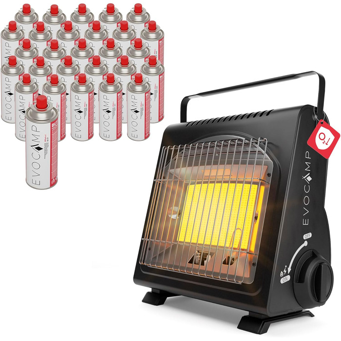 EVOCAMP Портативна газова піч для кемпінгу 1,7 кВт, керамічна піч з ODS, для дому та відпочинку на природі