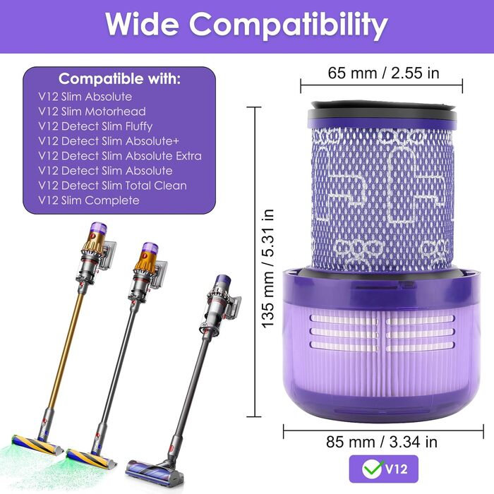 Замінні HEPA-фільтри для пилососів Dyson Gen 5 Detect (2 шт.)