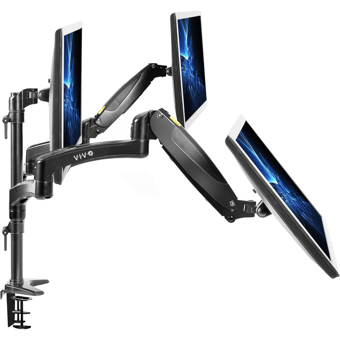 Тримач для двох моніторів VIVO STAND-V002KW – регульована висота, повний діапазон руху, настільний кріплення VESA, білий (для моніторів 32-43 дюймів)