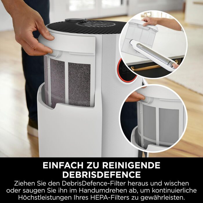 Повітряний очисник Shark NeverChange HP150EU: HEPA-фільтр на 5 років, 60 м², для дому, білий