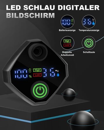 Портативна душова кабіна для кемпінгу AUTOPkio з акумулятором 6000mAh, цифрова панель керування, чорна