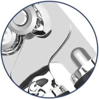 Відкривачка для консервів ручна, чорна, з відкривачем для пляшок, міцна, з гладкими краями та зручною ручкою