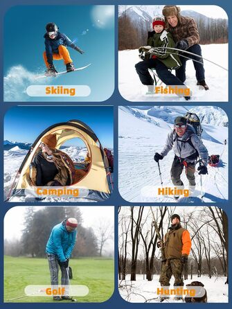 Електричний грілка для рук ITSHINY, набір 2 шт., 3 режими нагріву, USB-зарядка, для чоловіків, кемпінгу та полювання (синій)