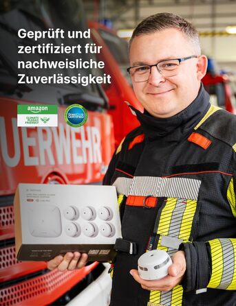 X-Sense комплект димових датчиків з базовою станцією SBS50 (6 шт.), сертифікований EN 14604, Wi-Fi, сумісний з додатком X-Sense Home Security, білий