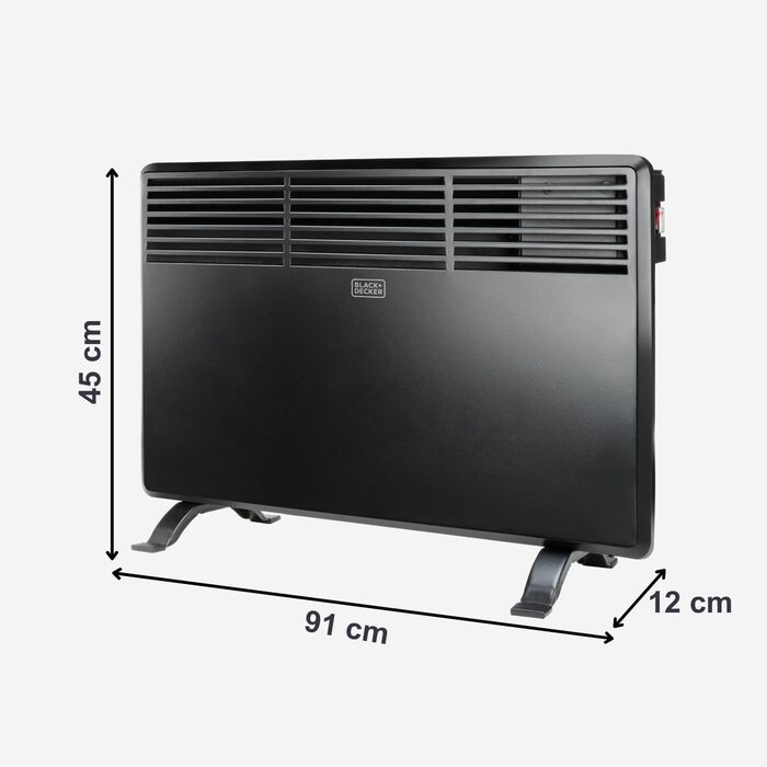 Конвектор BLACK+DECKER BXCSH1800E, 1800 Вт, чорний, з можливістю кріплення на стіну