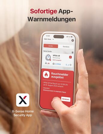 X-Sense XP0A-iR: Детектор диму та CO з голосовим оповіщенням та визначенням місця розташування, Wi-Fi, для 17 кімнат, сумісний з X-Sense Home Security App, набір 2 шт.