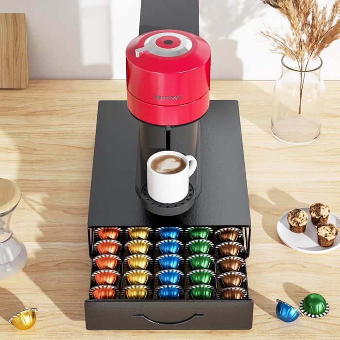 Тримач для капсул Vertuo та Nespresso: органайзер для 90 капсул, металевий, антиковзкий