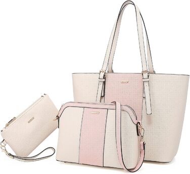 LOVEVOOK Набір сумок для жінок: гаманець, сумка через плече, сумка з ручкою, 3 шт., рожевий Y