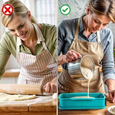 Силіконова форма для випічки тортів з антипригарним покриттям (з скляною основою XL) (Квадратна форма)