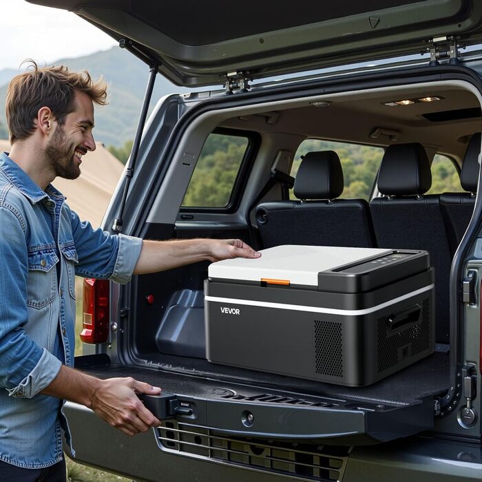 Автомобільний холодильник VEVOR 20л з Wi-Fi, 12/24В DC та 100-240В AC: портативний компресорний автохолодильник для кемпінгу, подорожей, риболовлі