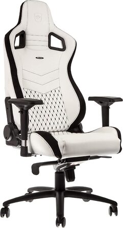 Крісло ігрове Noblechairs Epic, офісне, для роботи, PU-шкіра, з подушкою, білий/чорний