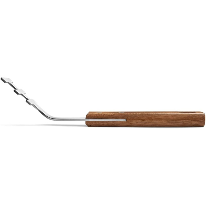 Набір гриль-посуду BURNHARD 5 предметів, 42 см, акацієве дерево, нержавіюча сталь. Комплектація: щипці, лопатка, виделка, щітка, підйомник для решітки.