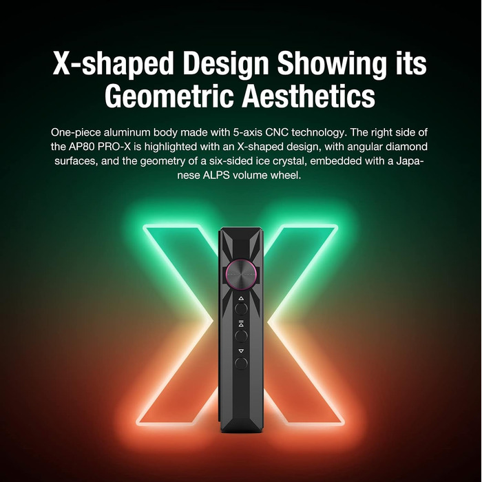 Портативний Hi-Res музичний плеєр AP80 PRO-X з Bluetooth, MQA, двома ESS9219C DAC, підтримкою MQA 8X, LDAC, apt-X, AAC, USB DAC, DSD256, HiBy Link, симетричний вихід