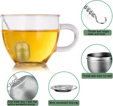 Ситечко для чаю ABERIA, чашка для розсипного чаю, фільтр для чаю, чашка для чаю, ситечко для яєць, ситечко, кулька, чайник, термос, глечик, чудовий, 304, благородний