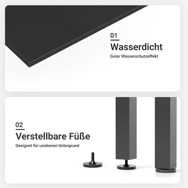 Комп'ютерний стіл Claiks з 3 шухлядами, 100x60 см, з розетками та USB, для дому та офісу, чорний