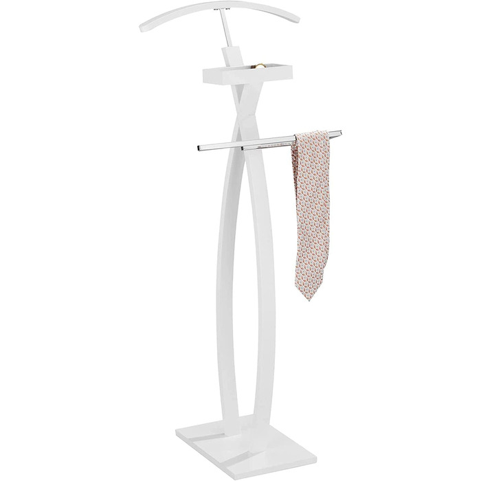 Сучасний чоловічий вішак для одягу з полицею для штанів та місцем для прикрас, білий