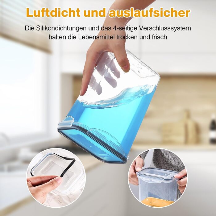 Набір контейнерів для зберігання продуктів YASHE 24 шт. з кришкою, герметичні, BPA-free, для сухої їжі, мюслі, борошна та цукру