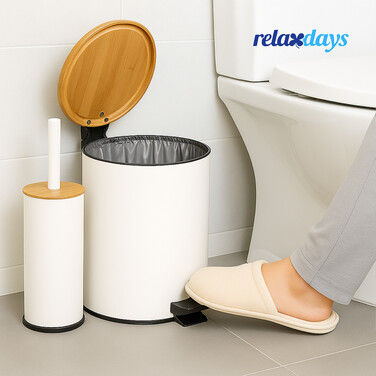 Набір для ванної кімнати Relaxdays (2 шт.): миска та відро для сміття з щіткою для туалету
