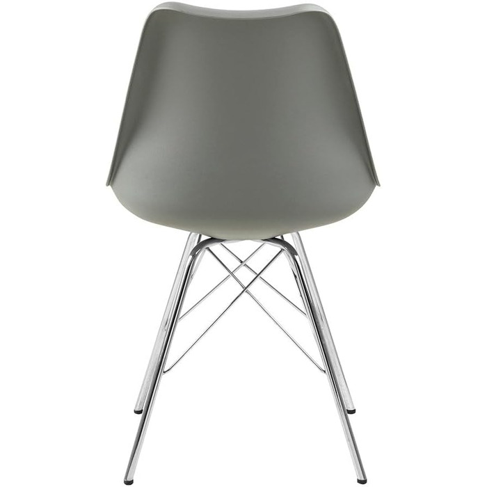 AC Design Їдальні стільці Emanuel, 2 шт. (світло-сірий/хром), PU/Метал, 48,5 x 85,5 x 54 см