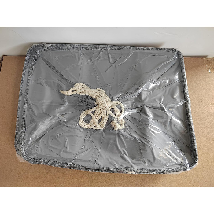 Коробка для зберігання Yawinhe з 3 комплектів з кришкою, 42 x 32 x 26 см, тканинні складні коробки з кришкою на шнурку і 2 ручками, тканинна коробка, кубики, SNK003WGL (37X26X20 см / 3 упаковки, сірий)
