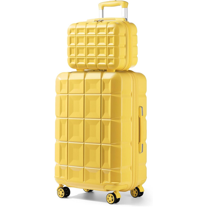 Набір валіз KONO 2 в 1: велика валіза 62 см + косметичка (білий)