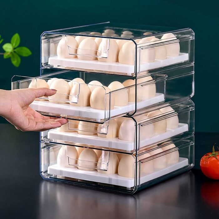 Контейнер для яєць G-LIKE, 2 яруси, висувний, прозорий, органайзер для кухні, PET пластик