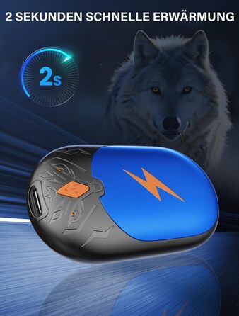 Електричні грілки для рук 2 шт., ультралегкі, перезаряджаються, портативні, 3 режими нагріву, до 24 годин, багаторазові USB грілки для рук для активного відпочинку взимку (блакитні)