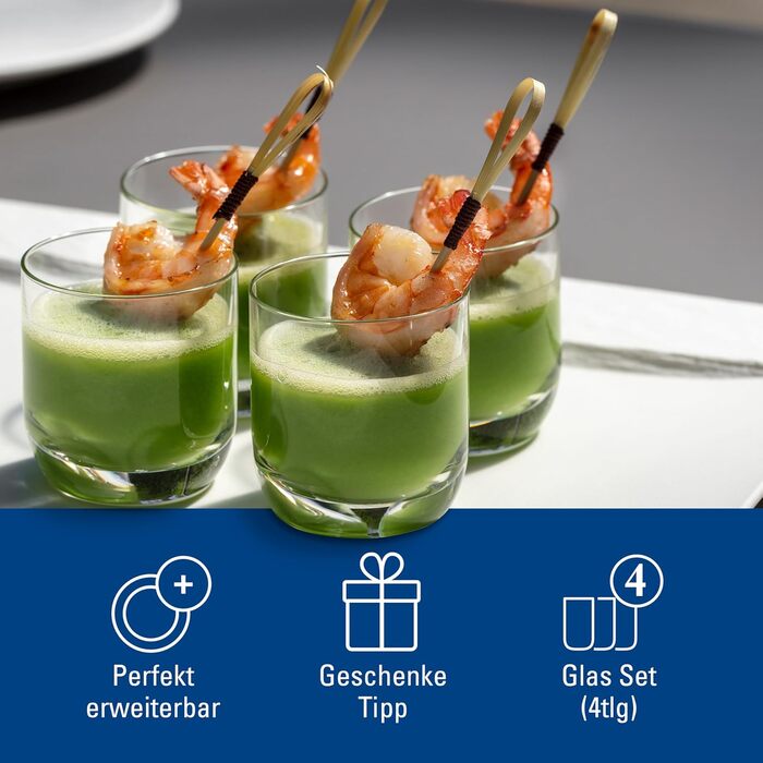 Набір склянок Villeroy & Boch La Divina для віскі, джину тоніку, 4 шт, 250 мл, склокришталь, придатні для миття в посудомийній машині