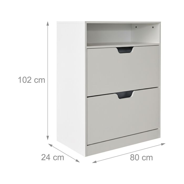 Взуттєва шафа Relaxdays з відкидною дверцями та відкритою полицею