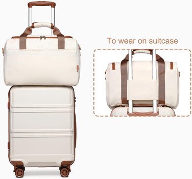 Набір валіз та рюкзака KONO 55см: ручна валіза та рюкзак Ryanair 40x20x25см, кремовий