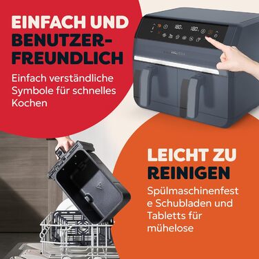 Фритюрниця повітряна Instant Pot Vortex Compact Trüffel Grau 5 л, сіра, 4-в-1: смаження, сушка, випікання, розігрів, антипригарне покриття, легко мити, для сім'ї