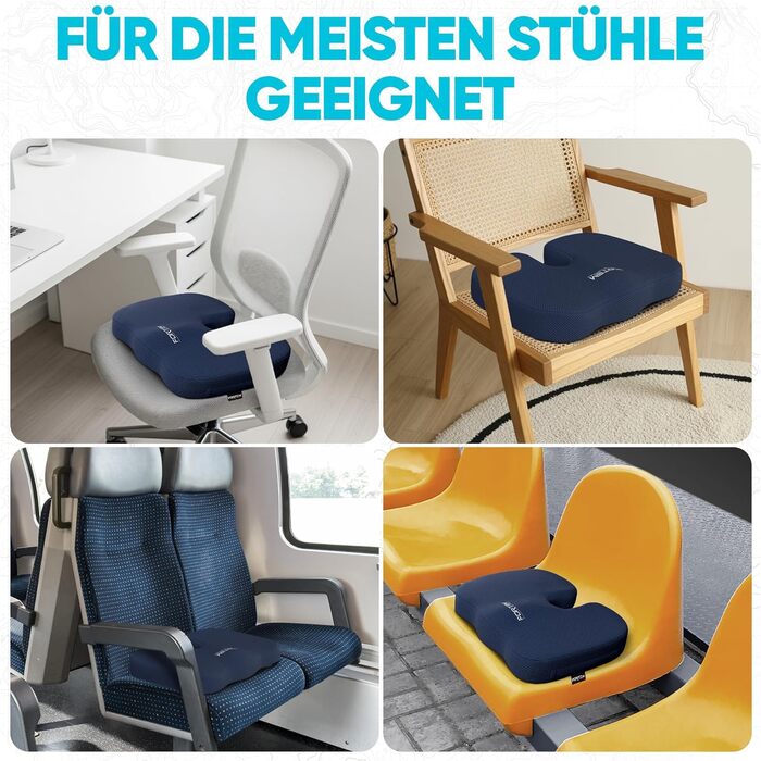 FORTEM Подушка для сидіння, м'яке крісло, подушка для офісного крісла, подушка для комп'ютерного крісла з піною з пам'яті, антиковзаюча подушка для сидіння для ігор, подушка для сидіння в автомобілі, подушка для комп'ютерного крісла, знімний чохол, велики