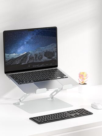 Підставка для ноутбука на стіл Soundance, чорна, регульована висота, металева, 10-15.6 дюймів