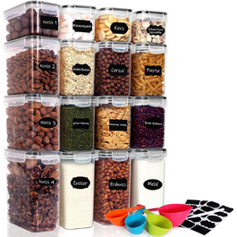 Набори контейнерів для зберігання Caliyo з кришкою, герметичні, 16 шт. - для продуктів харчування, BPA-Free