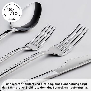 Набір столових приборів Karaca Sedir Elegance, 84 шт., сріблястий, для 12 осіб, придатний для миття в посудомийній машині