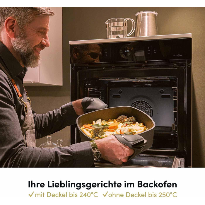 Тушкована запіканка 28x28 см Індукційна чотирикутна сковорода I зроблено в Німеччині я сервірувальна сковорода кутова I чавунна сковорода I чотирикутна сковорода