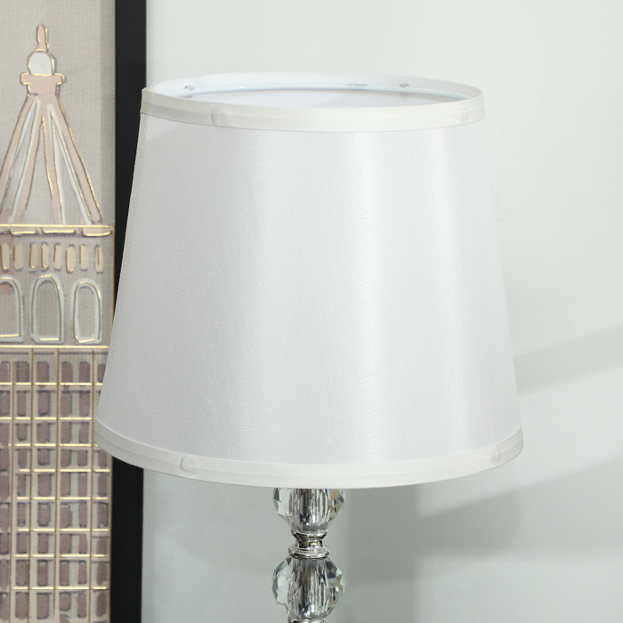 Настільна лампа HOMCOM LED з USB-зарядкою, кришталева нічна лампа, патрон E27, для вітальні, спальні, скло, срібло 23 x 23 x 45 см | Aosom