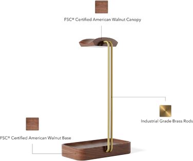 Підставка для навушників Raico Горіхове дерево, тримач для гарнітури, преміальна альтернатива Grovemade