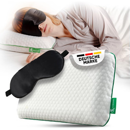 Ергономічна подушка-подушка для шиї (50x30 см), ортопедична санітарна подушка з піни з ефектом пам'яті з деревного вугілля BAMBOO з чохлом, подушка-подушка для сну для тих, хто спить на спині та животі