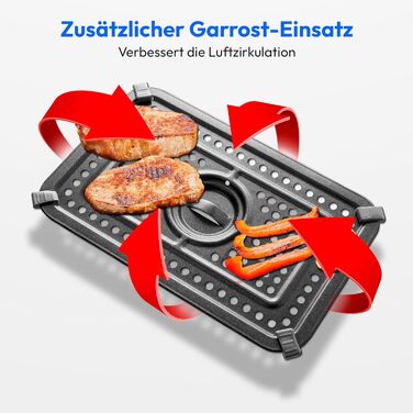 MEDION P20 XXL Фритюрниця для повітряного приготування з 2 камерами (8,7 л, Airfryer, 2600 Вт, подвійна камера, 10 автоматичних програм, 2 ящики, віконце, Dual Airfryer, ILAG PFAS-free, MD11760) матово-білий