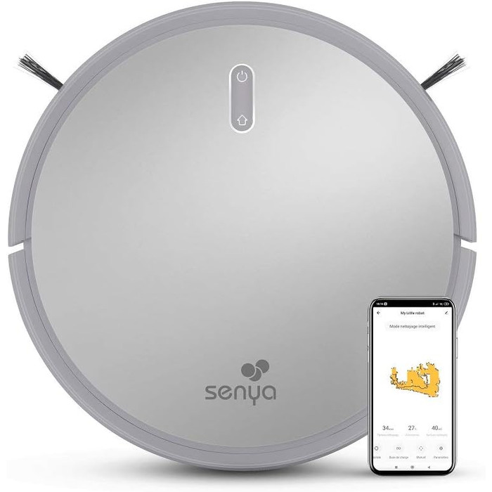 Робот-пилосос Senya My Little Robot, Wi-Fi, додаток/пульт дистанційного керування, 2000 Па, 120 хв, тихий, сірий SYCN-VC009G